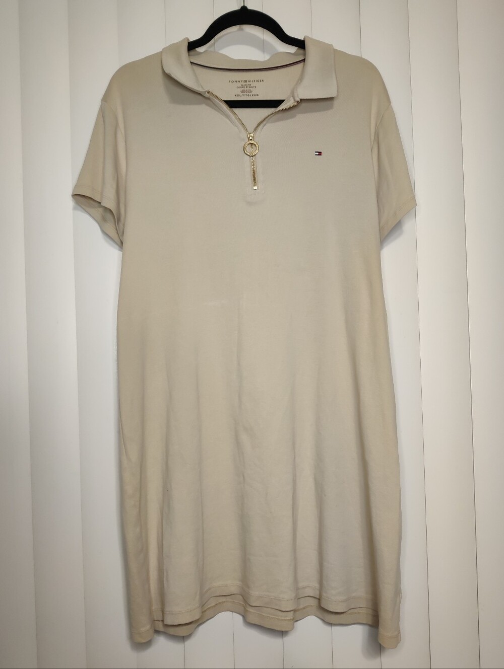 Tommy Hilfiger Zip Polo Dress Light Tan Color